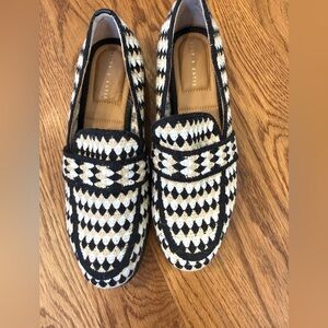 Kelly & Katie Black, White & Beige Woven Loafers - Like New!!